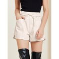 thumbnail image 2 of DARING DIVA Women's Faux Leather Elastic High Waist PU Shorts S Beige, 2 of 6