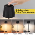 thumbnail image 4 of OUTON Cordless LED Table Lamps Set of 2, Touch Control Rechargeable Desk Lamp, 3 Colors Stepless Dimming for Home Office Restaurant Bedroom Bars (Black), 4 of 9