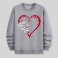 thumbnail image 5 of QUNYINEY Valentine's Day Men's Sweatshirts Gray Crew Neck Casual Long Sleeve Tops Love Heart Loose Drop Shoulder Pullover Sweatshirt, 5 of 6
