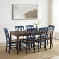 thumbnail image 5 of HomeStock Medieval Majesty Dining Set with Table and Extension Leaf, Rectangular Dining Table w/ 18" Extension Leaf, Rustic Dining Set for Dining Rooms-Color:Navy and Dark Cherry,Size:7 Piece, 5 of 10
