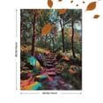 thumbnail image 3 of Abstract Forest Path Canvas Painting，Mystical Nature Decor for Living Room Bedroom Hallway, 3 of 8
