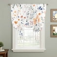 thumbnail image 2 of Spring Flowers Butterfly Tie Up Curtain 63 Inches Long, Retro Leaf Farm Balloon Style Kitchen Window Curtain Over Sink, Small Window Rod Pocket Curtain 52"x63", 2 of 9