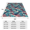 thumbnail image 3 of Honeii Fish In The Wave Print Fleece Blanket - Throw Blanket for Bed, Sofa, Couch, Camping, and Travel , Microplush Ultra Soft Warm Blanket-50"x40", 3 of 7