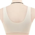thumbnail image 3 of Pack Front Closure Bras for Women Everyday Bras Push up Bra Plus Size Full Coverage Bra with Adjustable Straps Breathable Bra Wireless Bra Compression Push up Cotton Bra Wireless,Beige2,2XL, 3 of 4