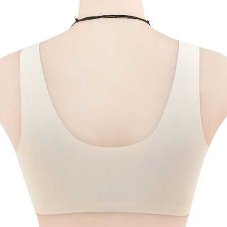 

TOWED22 Womens Bras Women s Wireless Plus Size Lace Bra Unlined Full Coverage Comfort Cotton Beige