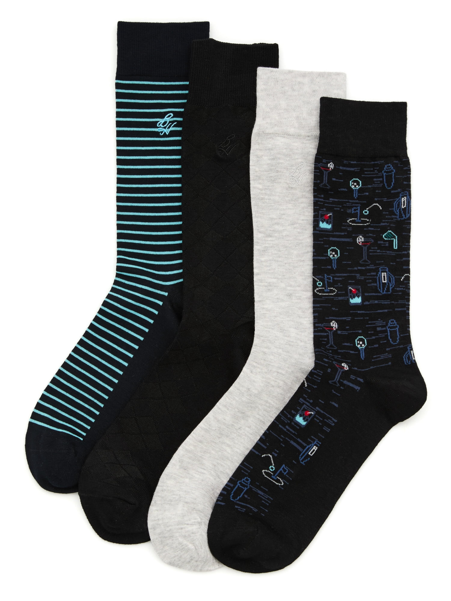 Ben Hogan Men's Golf Print Novelty Socks, 4-Pack, Sizes 7-12