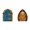 A+E, variant on Enchanted 0.4" Thick Wooden Fairy Door Garden Decor, Freestanding Magic Gnome Ornament for Tree Base Planters Flower Beds Outdoor, Colorful Storybook-Style Touch for Yard Patio Garden, A, By Harlik