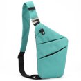 thumbnail image 4 of Bolso pecho anti-Ladrones Bolso cruzado multifuncional para hombres Nylon portátil para viajes (hombro izquierdo azul cielo), 4 of 7