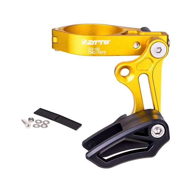 Guía de cadena de aleación de aluminio para bicicleta, protector de plato, soporte inferior de cadena de bicicleta Oro