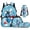 Astronaut Planets, variant on Pink Axolotl Kids Backpack Set 4Pcs with Portable Lunch Bag Multifunctional Pencil Case Water Bottle Bag Carrier Lightweight Bookbag for Elementary Middle School