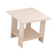 thumbnail image 3 of Mesa auxiliar de madera de doble capa, moderna, multiusos para espacios estrechos. Blanco, 3 of 9
