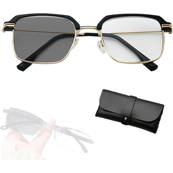 Intelligent Zoom Progressive Lenses Reading Glasses Distance&near Progressive Multi-focus Anti Blue Light for Women Men Automatic Zoom Reading Glasses