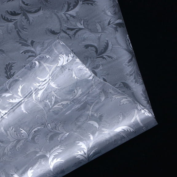 USHOBE White Window Sticker Paper with Plant Design for Privacy and Uv Protection