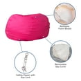 thumbnail image 5 of BizChair Oversized Solid Hot Pink Refillable Bean Bag Chair for All Ages, 5 of 9