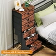 thumbnail image 4 of Tydimor 6 Drawer Dresser,Chest of Drawers for Bedroom Tall Fabric Dresser,Rustic Brown, 4 of 9