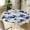 A-blue Flowers, variant on Round Tablecloth with Elastic Edge, 36-60Inch Waterproof Table Cloth for Dinner, Outdoor, Picnic