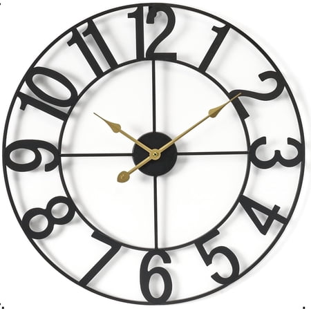 Sorbus 24 in Large Wall Clock, Analog Battery Operated, Black, Living Room & Kitchen photo Sorbus 24 in Large Wall Clock, Analog Battery Operated, Black, Living Room & Kitchen