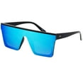 thumbnail image 5 of Oversized Flat Top Retro Square Aviator Frame Mirror Lens Unisex Sunglasses, 5 of 8