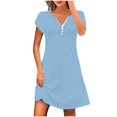 thumbnail image 3 of HomeGardon Liquidation de Robes d'Été! Robes pour Femmes 2025, Robe d'Été Décontractée Ample Imprimée pour Femme Sans Manches à Col en V Ensemble Haut/chemise, P-TTTG, 3 of 7