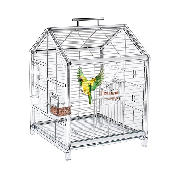 20.5 inch Small Bird Cage, Parrot Cage, Portable Bird Carrier, Travel Carrier Cage for Home, Outing, Pet Clinic, Temporary Placement, for Small Medium Birds