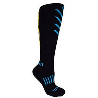 MOXY Soccer Socks - Black With Rainbow Lightning Bolt Knee-High Socks