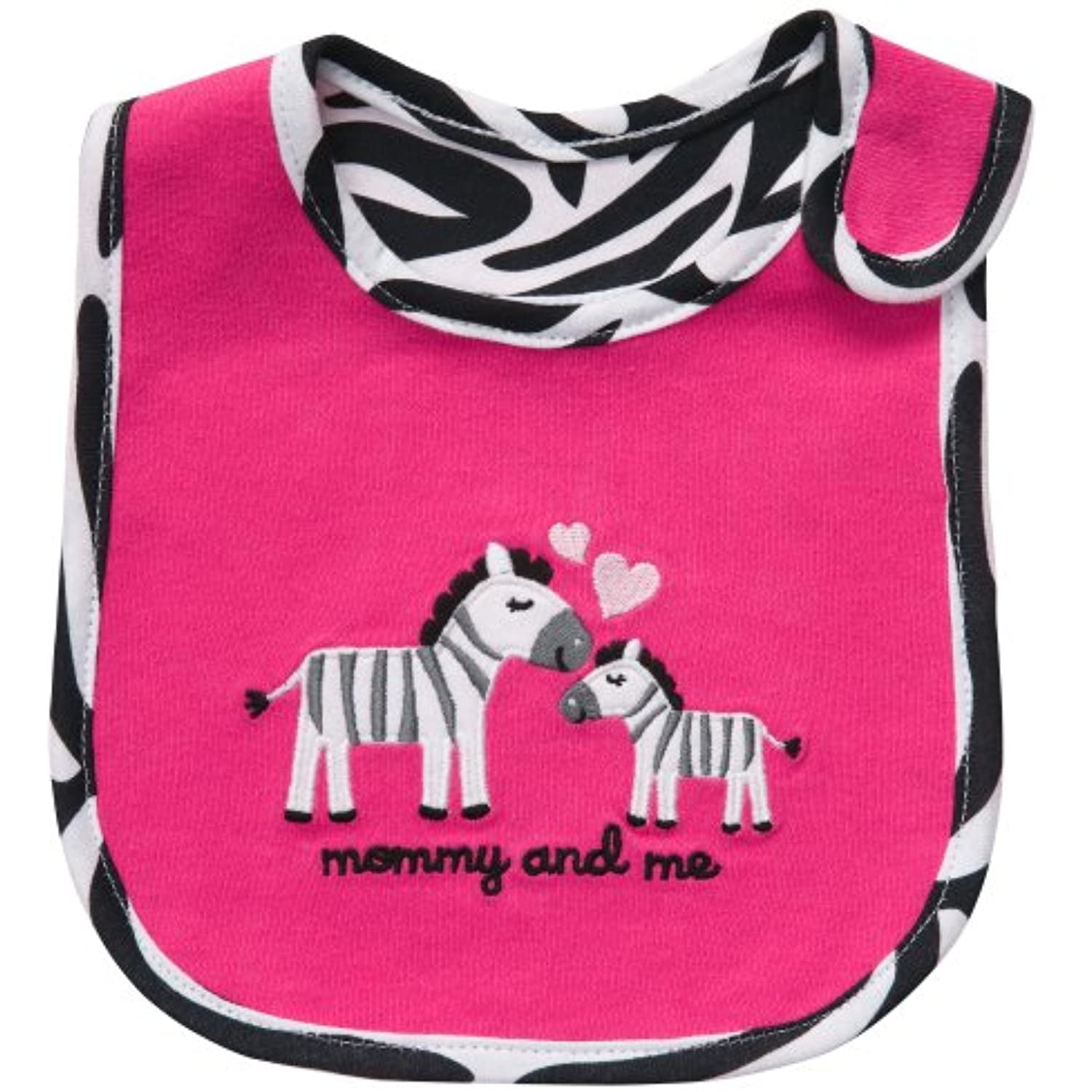 Carter's Baby Girls' Teething Bib -'Mommy and Me' Pink & Zebra Print