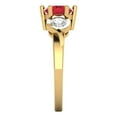 thumbnail image 3 of Three-Stone Engagement Ring for Women - 1.72ct Simulated Ruby in 14K Yellow Gold Promise Ring, 3 of 6