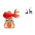 thumbnail image 1 of Estatua decorativa de Feng Shui chino, escultura de carpa resina, figura de reno, forma artística única, adecuada para sala de estar, ofici, 1 of 8