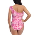 thumbnail image 5 of Sikiie Love Print Women One Piece Swimsuits Tummy Control One Shoulder Bathing Suits Ruffle Swimwear, From S to XXL-X-Large, 5 of 6