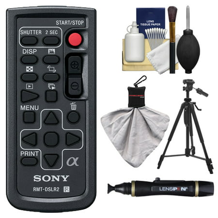 Sony RMT-DSLR2 Wireless Remote Shutter Controller for Sony Alpha Cameras with Tripod + Cleaning & Accessory Kit for Alpha A33, A55, A57, A65, A77, A99, NEX-5/5N/5R, NEX-6, NEX-7