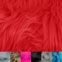 Luxury Shag Faux Fur-Christmas Fuzzy-Fabric by The Yard-Fluffy, Soft, Shaggy Mohair-for Sewing, Costumes, Plush Toys, Apparel, Decoration, Gnome Beard Miniature- Red(Style #5002)