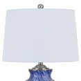 thumbnail image 2 of Table Lamp with Drum Shade and Glass Jar Base, White and Blue - Saltoro Sherpi, 2 of 5