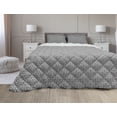 thumbnail image 1 of Abstract Comforter & Sham Bedding Set, Geometric Inspired Modernistic Pattern with Creative Motif Print, 3 pcs Duvet Set Microfiber Filling Quilt, 5 Sizes, Grey Charcoal Grey, by Ambesonne, 1 of 4