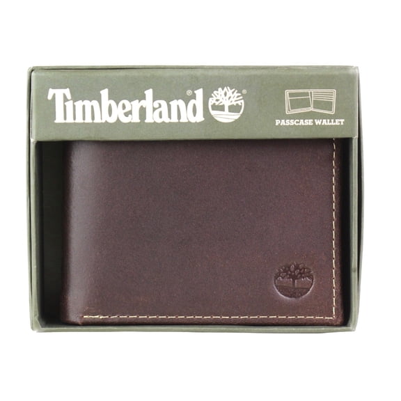 Timberland Men's Genuine Leather Passcase Credit Card Id Billfold Wallet (D65218/01 Brown)