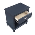 thumbnail image 3 of Sely Nightstand- 1 Drawer w Open Cubby- Navy Blue Wood- Ring Handle, 3 of 6