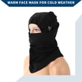 thumbnail image 4 of Máscara facial balaclava de malla doble y bufanda larga Unique Bargains, capucha para esquí y sol, máscaras para motocicleta y ciclismo, 1 pieza negra, 4 of 6
