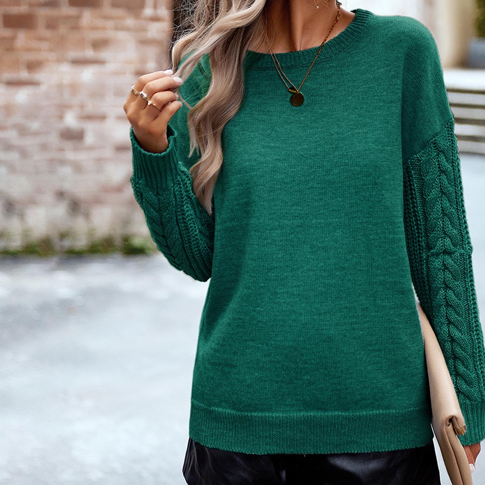 Womens Knit Pullover Sweaters Thick Women's Fall Sweater Long