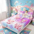 thumbnail image 2 of Manfei 3D-Printed Axolotl Fitted Sheet Queen,Watercolor Ocean Animal Bedding,3-Piece,1 Fitted Sheet and 2 Pillowcases, 2 of 6