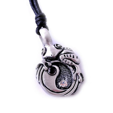 Frog Jewelry - Frog Yin Yang Silver Pewter Charm Necklace Pendant Jewelry With Cotton Cord