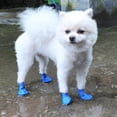 thumbnail image 4 of Botas de lluvia para mascotas Colco 2 piezas de goma impermeables antideslizantes color Azul S, 4 of 8