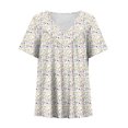 thumbnail image 4 of Njoeus Graphic Tees for Women Y2K Tops Womens Summer Tops Casual Short Sleeve Tunic Tops for Women Trendy 2024 V Neck Plus Size Loose Fitted Flowy T-Shirts S-5Xl Vacation Outfits for Women On Clearanc, 4 of 4