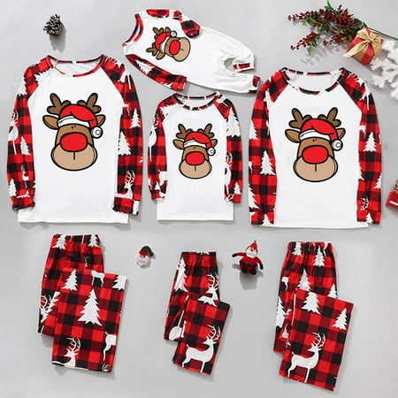 

LEEy-world Christmas Pajamas For Couples Matching Family Christmas Pajamas Sets Elf Tee And Striped Bottom Pj S White L