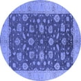 thumbnail image 1 of Ahgly Company Indoor Round Oriental Blue Industrial Area Rugs, 3' Round, 1 of 4