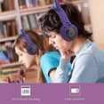 thumbnail image 4 of Auriculares Bluetooth para niños, supraaurales con limitación de volumen de 85 dB, luz LED, plegables, estéreo HD, inalámbricos y con cable., 4 of 5