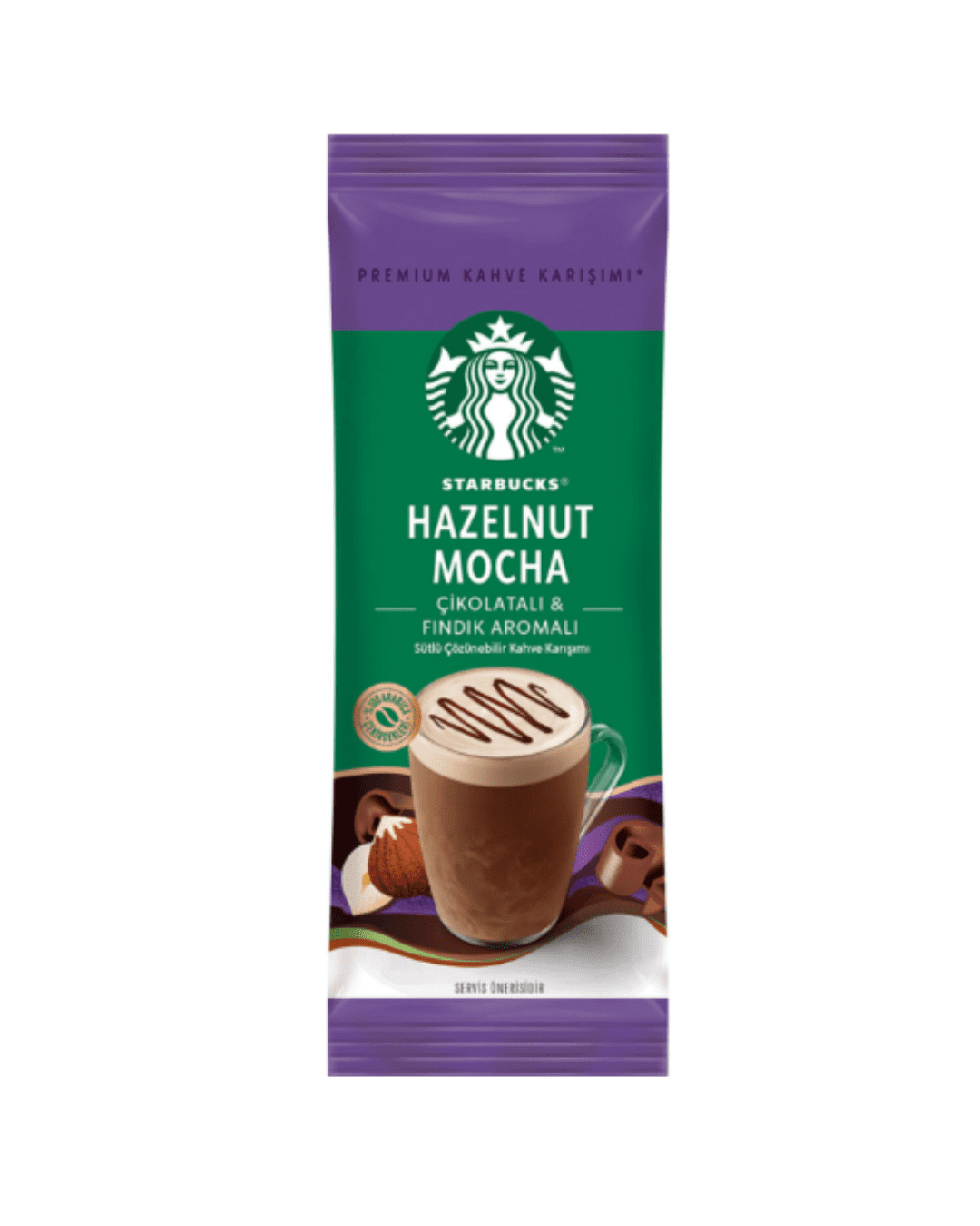 Starbucks Hazelnut Mocha Instant Coffee, 23 g x 10 Sticks – Flavored Coffee Mix, Café-Style Drink at Home or Office-Turkish packages