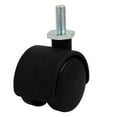 thumbnail image 3 of Unique Bargains 1.2-inch Nylon Wheel M6 Threaded Stem Mount Rotary Non-Brake Swivel Caster 5pcs, 3 of 4