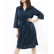femmes en coton turc gaufre légère robe courte Kimono  Gris XL