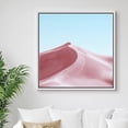 thumbnail image 2 of PixonSign Framed Canvas Print Wall Art Vibrant Pink Sand Dune Nature Desert Photography Minimalism Rustic Landscape Colorful Multicolor Ultra for Living Room, Bedroom, Office - 16"x16" White, 2 of 5