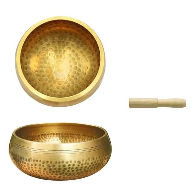 Herramientas y mejoras para el hogar Juego de cuencos tibetanos Cojín de cuenco sonoro con percutor de madera para yoga Relajación Atención plena Sanación de chakras Alivio del estrés Yoga golpea las