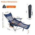 thumbnail image 3 of Folding Camping Chair Beach Chairs Mesh Reclining for Adults Portable Outdoor Lounger Lightweight Sun Chairs with Carry Bag for Camp Picnics Fishing Blue, 3 of 12